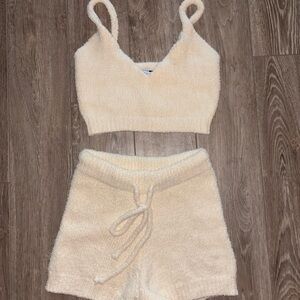 Fashion Nova Cozy Cream Knit Lounge Set